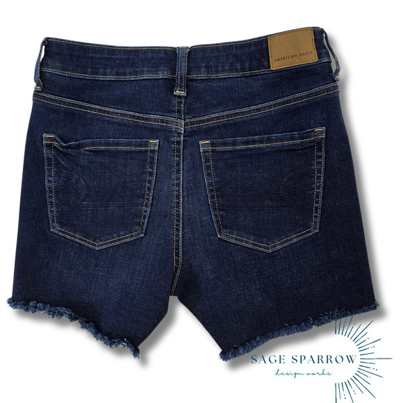 American Eagle Outfitters Women's Denim Shorts High Rise Stretch Sz 4 - Picture 2 of 5